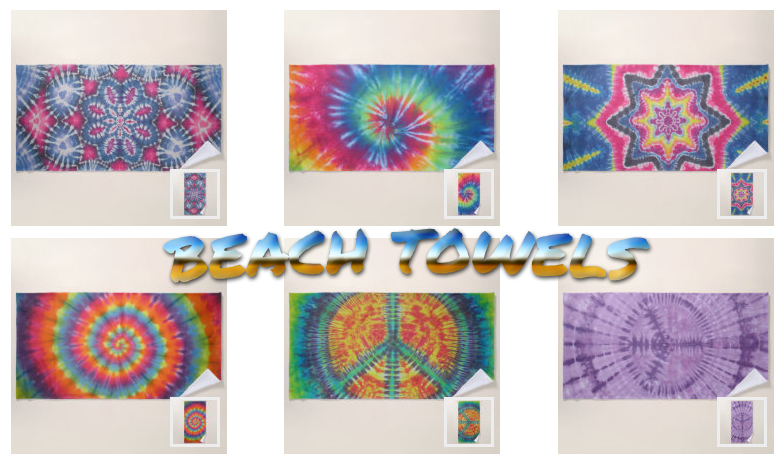 tie dye beach towels from zazzle